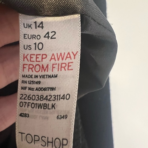 Top Shop Womens Mid Length Belted Tailored Wool Blend Pea Coat Black Sz10 - Picture 5 of 13